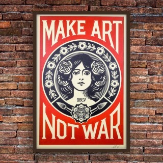 OBEY - Shepard Fairey - Lithographie Signée - Affiche Make art not war